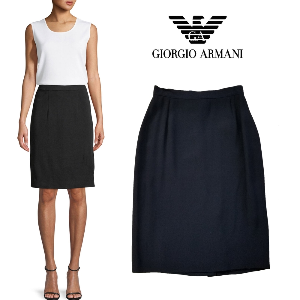 Giorgio Armani Le Collezioni Black Pencil Skirt